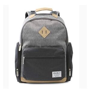 Eddie Bauer First Adventure Backpack Gray and Black Unisex Baby Diaper Bag